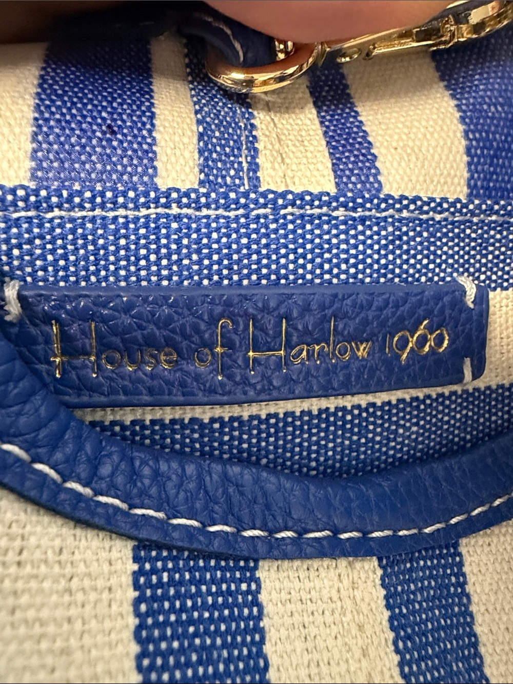 House of Harlow 1960 | Striped Bucket Bag w/ Fish Rope Bag Charm - Picture 6 of 11